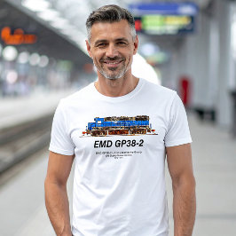 EMD GP38-2 Diesel Locomotive GATX blå och vit T Shirt
