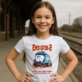 EMD GP38-2 Diesel Locomotive GATX blå och vit T Shirt