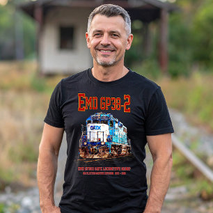 EMD GP38-2 Diesel Locomotive GATX blå och vit T Shirt