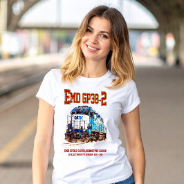EMD GP38-2 Diesel Locomotive GATX blå och vit T Shirt