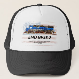 EMD GP38-2 Diesel Locomotive och American flagga Keps