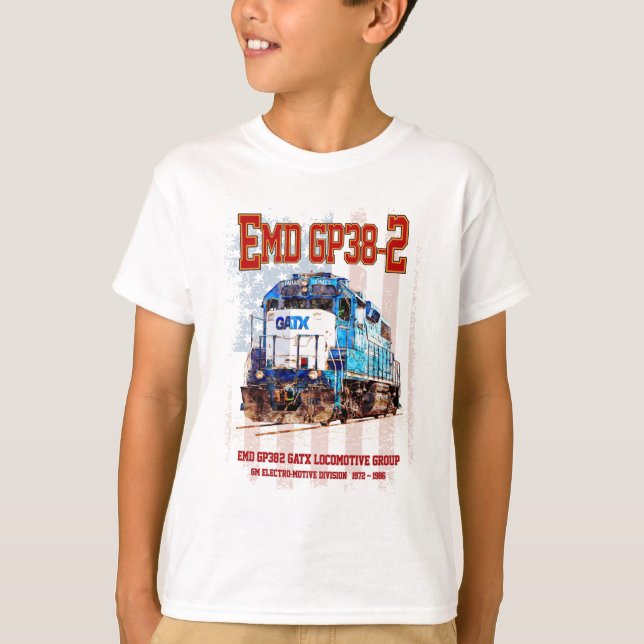 EMD GP38-2 Diesel Locomotive och American flagga T Shirt (Framsida)