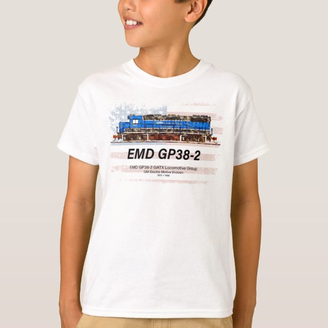 EMD GP38-2 Diesel Locomotive och American flagga T Shirt (Framsida)