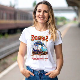 EMD GP38-2 Diesel Locomotive och American flagga T Shirt