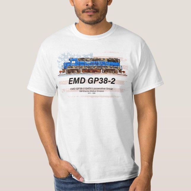 EMD GP38-2 Diesel Locomotive och American flagga T Shirt (Framsida)