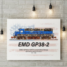 EMD GP38-2 diesellok och amerikansk flagga