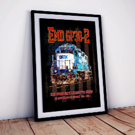 EMD GP38-2 diesellok och amerikansk flagga Poster