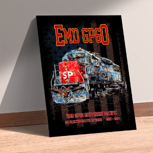 EMD GP60 Diesel Locomotive och American flagga Fototryck