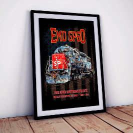 EMD GP60 diesel lokomotiv och amerikansk flagga Poster
