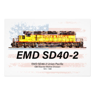 EMD SD40-2 Diesellok. Amerikansk flagga Fototryck
