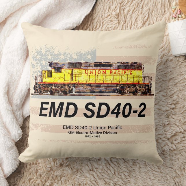 EMD SD40-2 Diesellok. Amerikansk flagga Kudde (Filt)