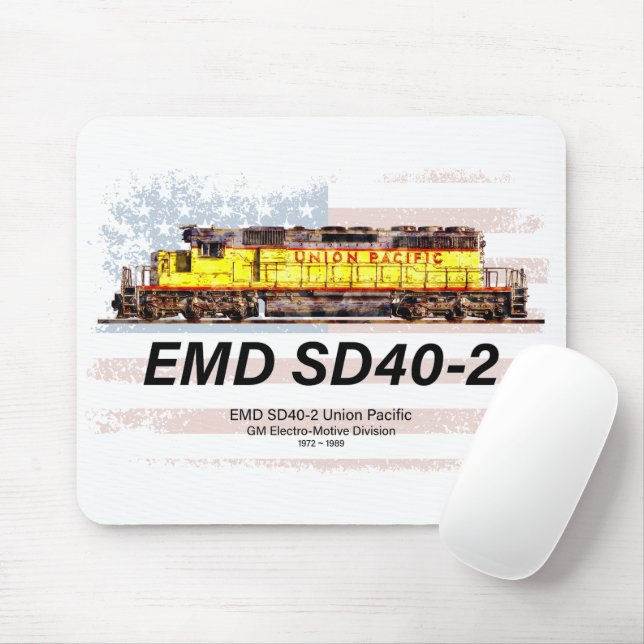 EMD SD40-2 Diesellok. Amerikansk flagga Musmatta (Med mus)