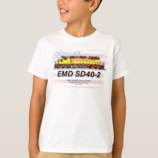 EMD SD40-2 Diesellok. Amerikansk flagga T Shirt (Framsida)