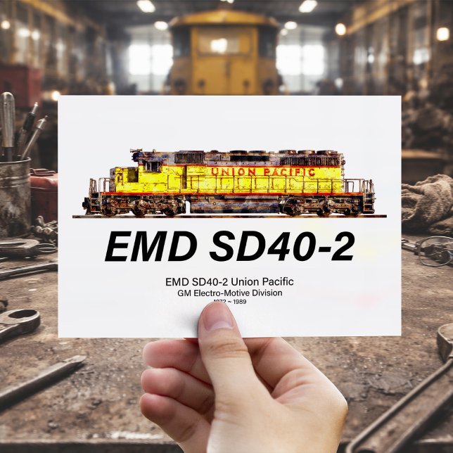 EMD SD40-2 Diesellok. Union Pacific Vykort (EMD SD40-2 Diesel Locomotive. Union Pacific. Postcard)