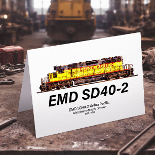EMD SD40-2 Diesellok. Unionen Stillahavsområdet Tack Kort