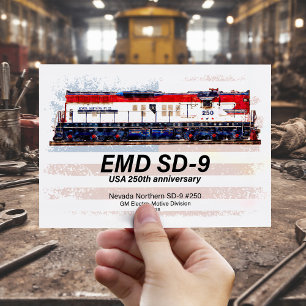 EMD SD-9 Lok USA 250-årsjubileumsfärgning Vykort