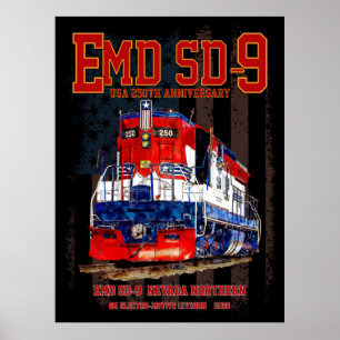 EMD SD-9 Lokomotiv USA:s 250-årsjubileumsdräkt Poster