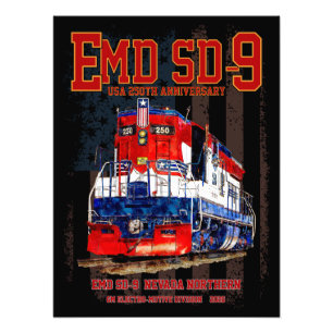 EMD SD-9 Lokomotiv USA:s 250-årsjubileumsfärg Fototryck