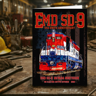 EMD SD-9 Lokomotiv USA:s 250-årsjubileumsfärg Tack Kort