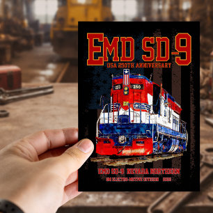EMD SD-9 Lokomotiv USA:s 250-årsjubileumsfärg Vykort