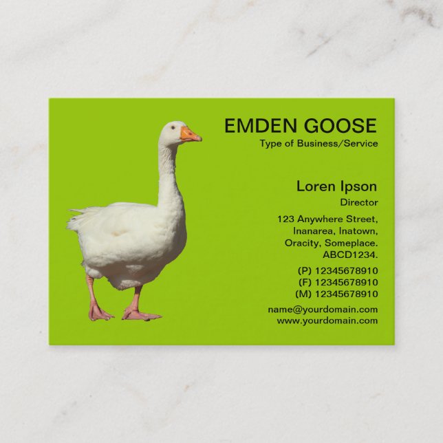 Emden Goose - Martian Grönt Visitkort (Framsida)