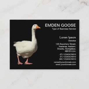 Emden Goose - svart Visitkort