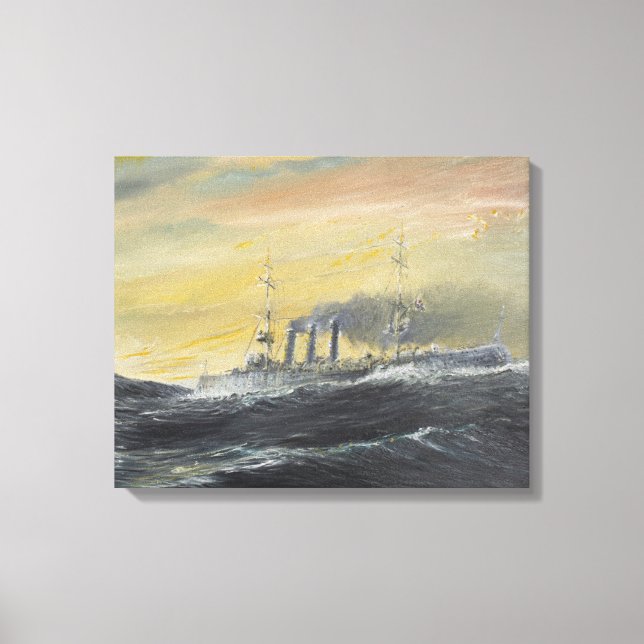 Emden längs Indiska oceanen i vågar 1914 2011 Canvastryck (Framsida)