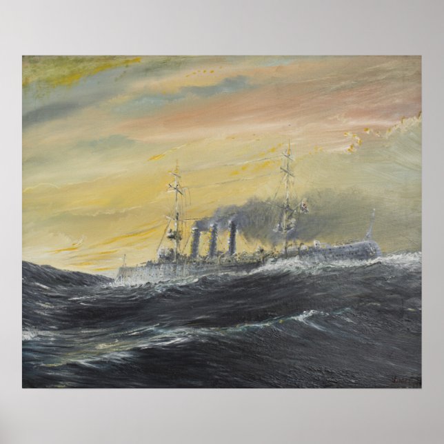 Emden längs Indiska oceanen i vågar 1914 2011 Poster (Framsidan)