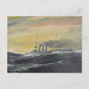 Emden längs Indiska oceanen i vågar 1914 2011 Vykort