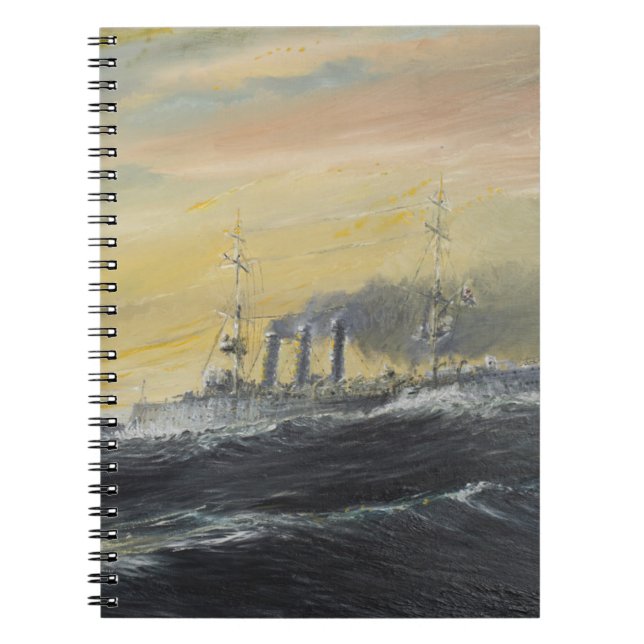 Emden rider vågarIndiska oceanen 1914 2011 Anteckningsbok Med Spiral (Framsidan)