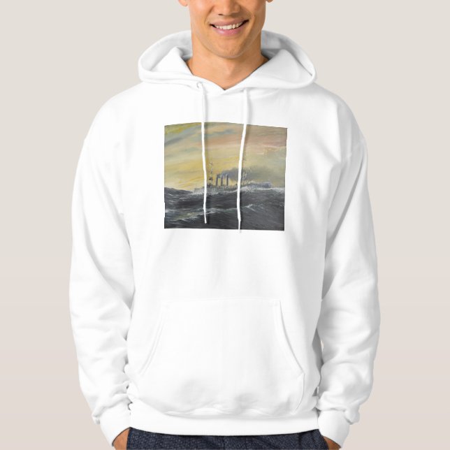 Emden rider vågarIndiska oceanen 1914 2011 Sweatshirt Med Luva (Framsida)