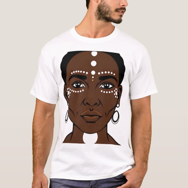 Emdriven aboriginal Woman Ansikte T Shirt (Framsida)