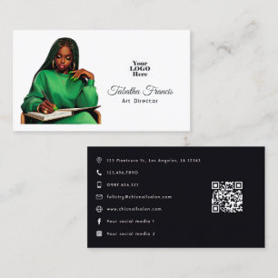 Emdriven Afro Black Woman LeaghtArt Visitkort