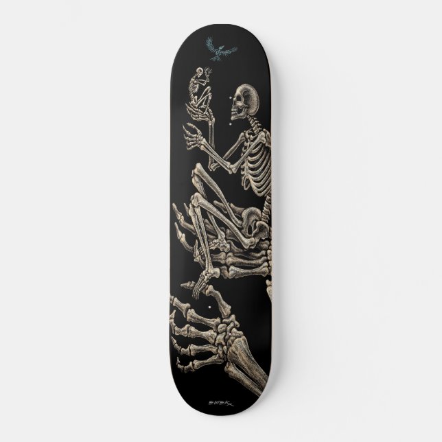 Emek "Skeletonbird ", Skateboard Bräda 20,5 Cm (Framsida)