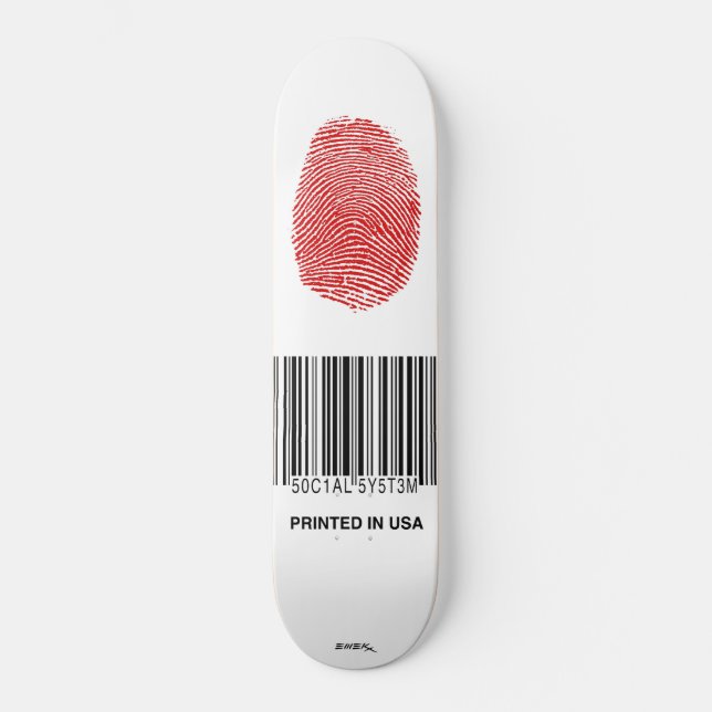 Emek "Tryckt" Skateboard Bräda 20 Cm (Framsida)