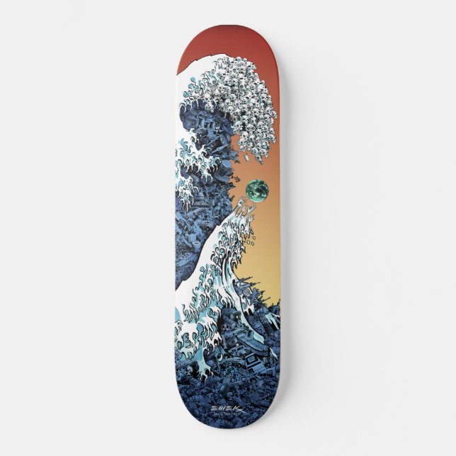 Emek "Våg" Old School Skateboard Bräda 18 Cm (Framsida)