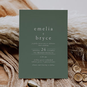 EMELIA Avslappnad Sage Rustic Simple Mountain Bröl Inbjudningar