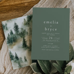 EMELIA Avslappnad Woodland Mountain Forest Bröllop Inbjudningar