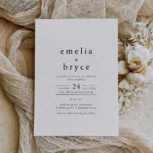 EMELIA-Avslappnaden minimalistisk unik Neutralt Br Inbjudningar