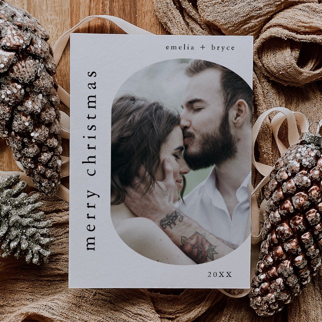 EMELIA Black Bild Family Photo God jul Julkort (EMELIA Black Picture Family Photo Merry Christmas Holiday Card)