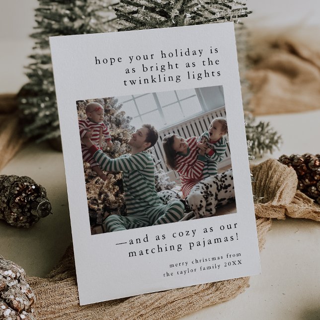 EMELIA Black Cute Family Photo Funny jul Julkort (EMELIA Black Cute Family Photo Funny Christmas Holiday Card)