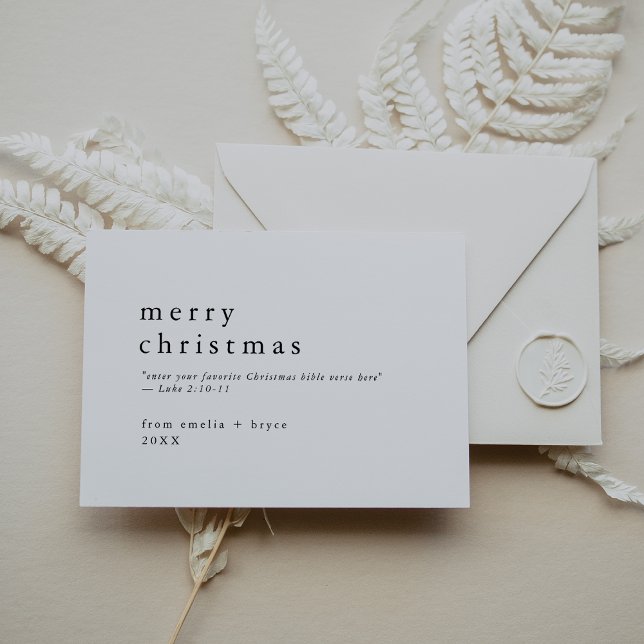EMELIA Black Easy Bible Verse Religiösa jul Julkort (EMELIA Black Easy Bible Verse Religious Christmas Holiday Card)
