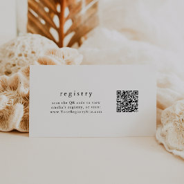 EMELIA Black White Simple QR Code Gift Registry Tilläggskort
