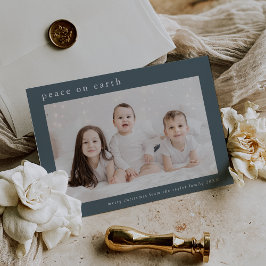 EMELIA Blue Family Photo Peace på jorden Jul Julkort