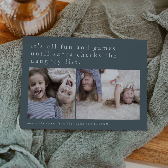 EMELIA Blue Superskoj Photo Funny jul Julkort (EMELIA Blue Hilarious Photo Funny Christmas Holiday Card)