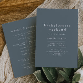 EMELIA Boho Navy Blue Simple Bachelorette Helg Inbjudningar