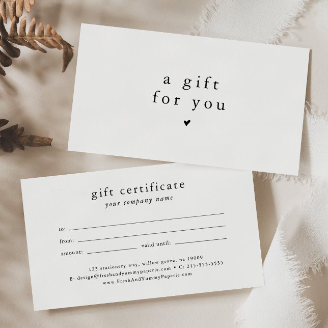 EMELIA Business Voucher Gift-certifikatmall Visitkort (EMELIA Business Voucher Gift Certificate Template)