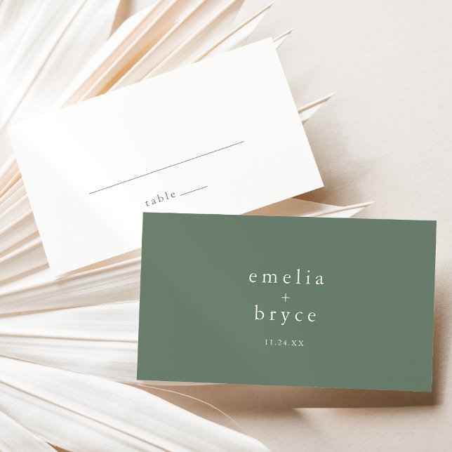 EMELIA Flat Nature Woodland Bröllop Place Card Placeringskort (EMELIA Flat Nature Woodland Wedding Place Card)