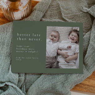 EMELIA-Grönten Nya år Foto Sent God jul Julkort