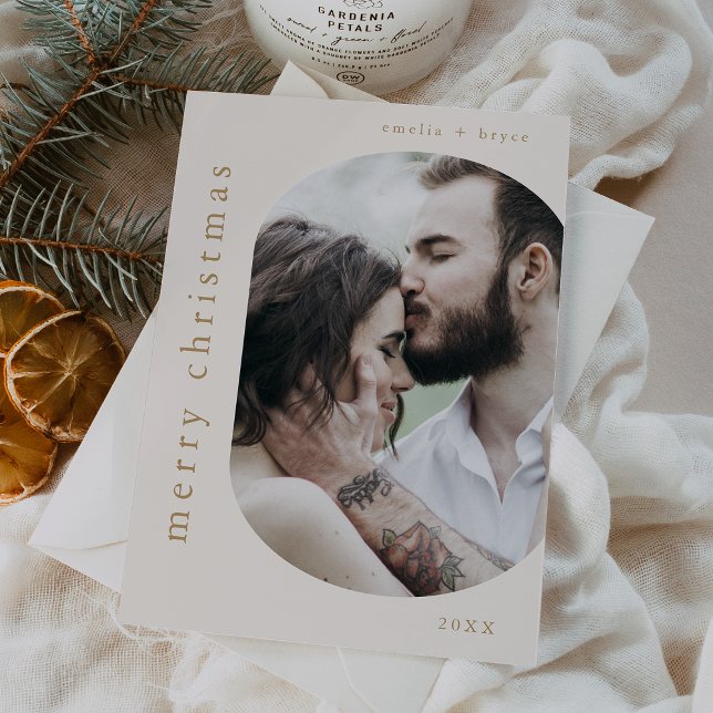 EMELIA Guld Bild Family Photo God jul Julkort (EMELIA Gold Picture Family Photo Merry Christmas Holiday Card)